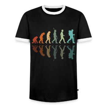 Wandern Entwicklung - Männer Kontrast-T-Shirt - Schwarz/Weiß - Vorne - AI Model Female 172 light (172cm) & AI Model Male 178 light (178cm)