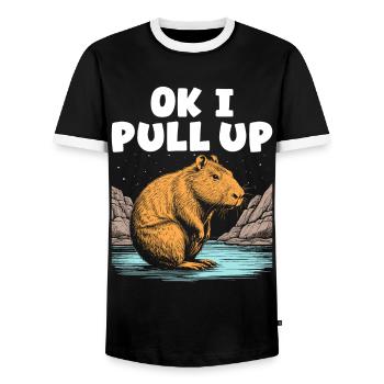 Ok I Pull Up - Männer Kontrast-T-Shirt - Schwarz/Weiß - Vorne - AI Model Female 172 light (172cm) & AI Model Male 178 light (178cm)