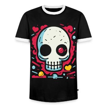 Nothing but hearts and love to the bone - Men's Ringer Shirt - black/white - Front - AI Model Female 172 light (172cm) & AI Model Male 178 light (178cm)