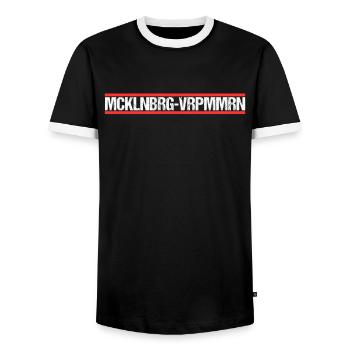 Meckpomm Mecklenburg Vorpommern - Männer Kontrast-T-Shirt - Schwarz/Weiß - Vorne - AI Model Female 172 light (172cm) & AI Model Male 178 light (178cm)
