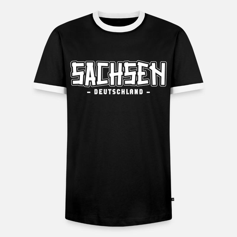 Sachse Sächsin Sachsen - Männer Kontrast-T-Shirt - Schwarz/Weiß