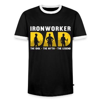 Papa ferronnier L’idole Le mythe Le métallurgiste - T-shirt contrasté Homme - noir/blanc - Devant - AI Model Female 172 light (172cm) & AI Model Male 178 light (178cm)