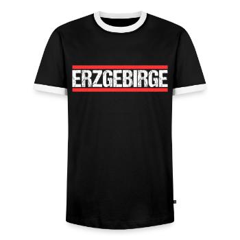 Erzgebirge - Männer Kontrast-T-Shirt - Schwarz/Weiß - Vorne - AI Model Female 172 light (172cm) & AI Model Male 178 light (178cm)
