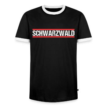 Schwarzwald - Männer Kontrast-T-Shirt - Schwarz/Weiß - Vorne - AI Model Female 172 light (172cm) & AI Model Male 178 light (178cm)
