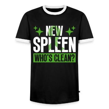 Organ Donor Spleen Organ Transplant - Men's Ringer Shirt - black/white - Front - AI Model Female 172 light (172cm) & AI Model Male 178 light (178cm)