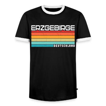 Erzgebirge - Männer Kontrast-T-Shirt - Schwarz/Weiß - Vorne - AI Model Female 172 light (172cm) & AI Model Male 178 light (178cm)