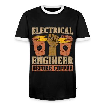 Electrical Engineer Before Lineman Coffee Lover - Männer Kontrast-T-Shirt - Schwarz/Weiß - Vorne - AI Model Female 172 light (172cm) & AI Model Male 178 light (178cm)