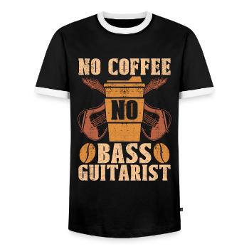 Bass Guitarist No Coffee No Musician Coffee Lover - Männer Kontrast-T-Shirt - Schwarz/Weiß - Vorne - AI Model Female 172 light (172cm) & AI Model Male 178 light (178cm)