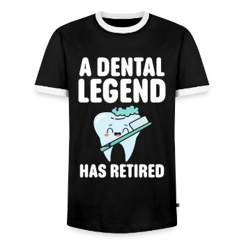 Diplôme d’étudiant dentiste en dentisterie dentaire - T-shirt contrasté Homme - noir/blanc - Devant - AI Model Female 172 light (172cm) & AI Model Male 178 light (178cm)