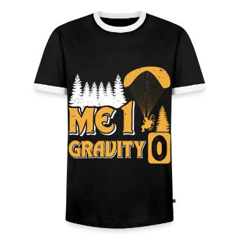 Parapente motorisé Paramotorist Adventure - T-shirt contrasté Homme - noir/blanc - Devant - AI Model Female 172 light (172cm) & AI Model Male 178 light (178cm)