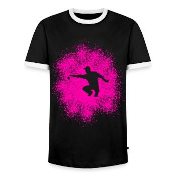 Pétanque Profi - Perfekter Wurf mit der Boulekugel - Männer Kontrast-T-Shirt - Schwarz/Weiß - Vorne - AI Model Female 172 light (172cm) & AI Model Male 178 light (178cm)