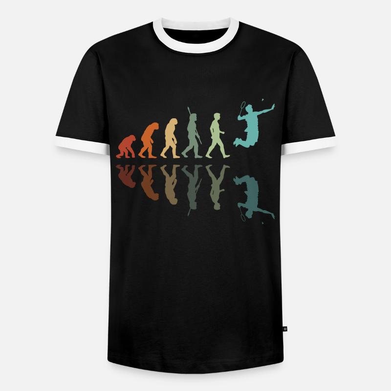 Badminton Evolution - Männer Kontrast-T-Shirt - Schwarz/Weiß