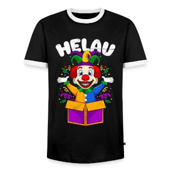 Deutscher Karneval Helau Fasching Köln - Männer Kontrast-T-Shirt - Schwarz/Weiß - Vorne - AI Model Female 172 light (172cm) & AI Model Male 178 light (178cm)