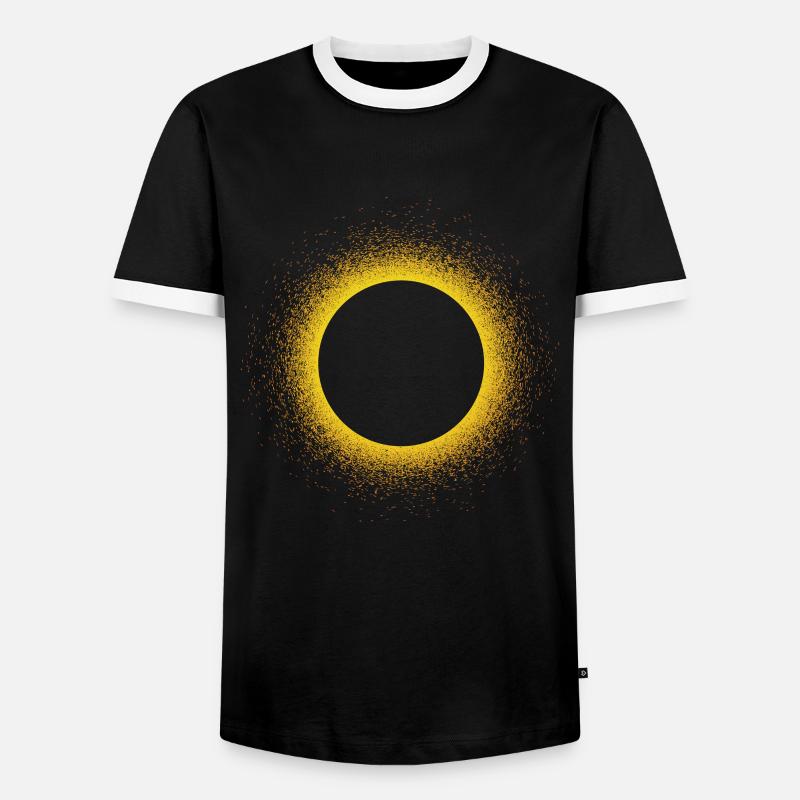 Éclipse Solaire Eclipse Soleil - T-shirt contrasté Homme - noir/blanc