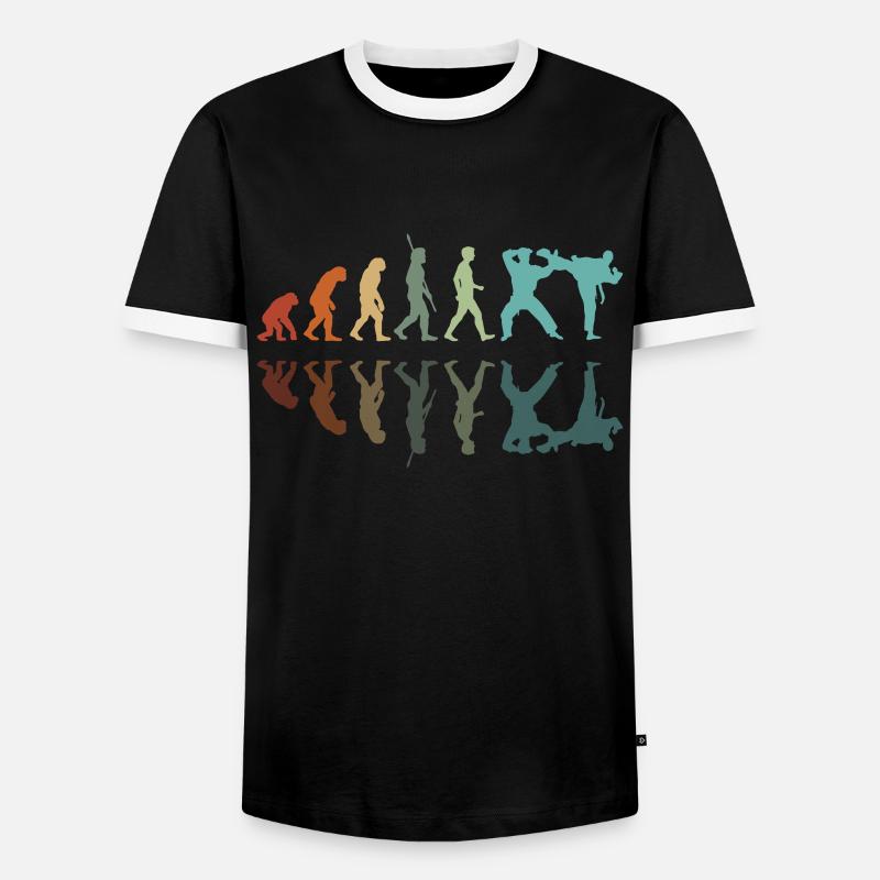 Karate Evolution - Männer Kontrast-T-Shirt - Schwarz/Weiß