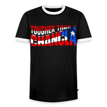 Flag of Puerto Rico Puerto Rico - Men's Ringer Shirt - black/white - Front - AI Model Female 172 light (172cm) & AI Model Male 178 light (178cm)