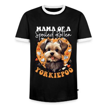 Dog Breed Pet Mama of a Spoiled Rotten Yorkiepoo - Männer Kontrast-T-Shirt - Schwarz/Weiß - Vorne - AI Model Female 172 light (172cm) & AI Model Male 178 light (178cm)