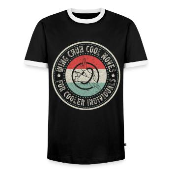 Wing Chun cool moves for cool individuals - Men's Ringer Shirt - black/white - Front - AI Model Female 172 light (172cm) & AI Model Male 178 light (178cm)