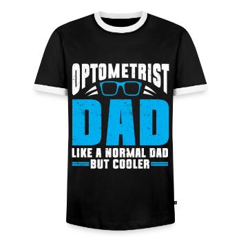 Optometrist Optometrist Optometry - Men's Ringer Shirt - black/white - Front - AI Model Female 172 light (172cm) & AI Model Male 178 light (178cm)