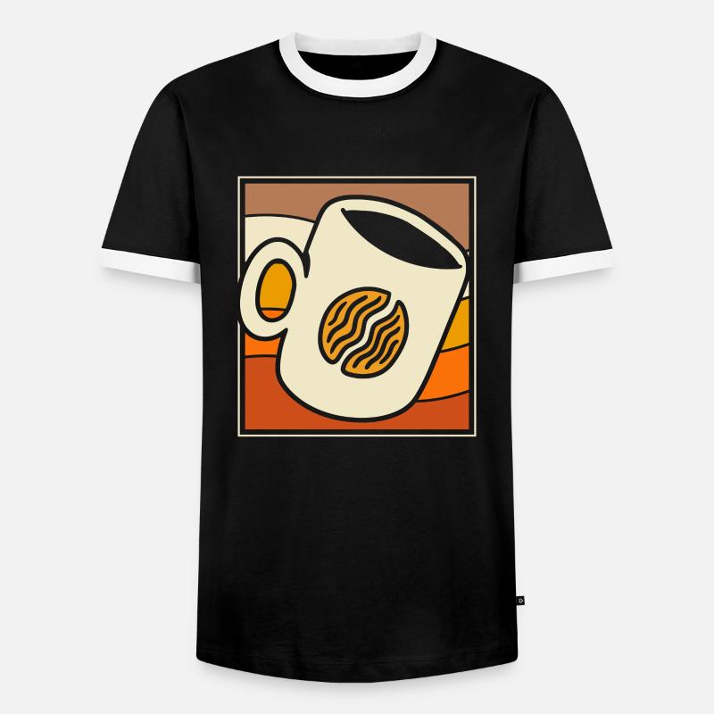 Kaffee Cafe - Männer Kontrast-T-Shirt - Schwarz/Weiß