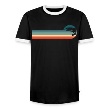 Angler Fishing - Men's Ringer Shirt - black/white - Front - AI Model Female 172 light (172cm) & AI Model Male 178 light (178cm)