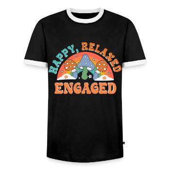 Engagierte Freunden Verlobungsbraut - Männer Kontrast-T-Shirt - Schwarz/Weiß - Vorne - AI Model Female 172 light (172cm) & AI Model Male 178 light (178cm)