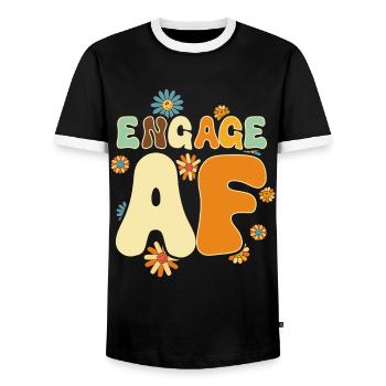 Engagierte Freunden Verlobungsbraut - Männer Kontrast-T-Shirt - Schwarz/Weiß - Vorne - AI Model Female 172 light (172cm) & AI Model Male 178 light (178cm)
