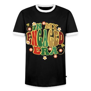 Engagierte Freunden Verlobungsbraut - Männer Kontrast-T-Shirt - Schwarz/Weiß - Vorne - AI Model Female 172 light (172cm) & AI Model Male 178 light (178cm)