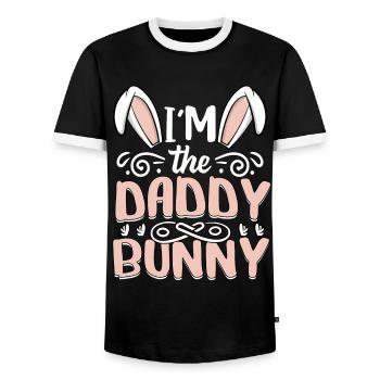 Je suis le papa lapin - T-shirt contrasté Homme - noir/blanc - Devant - AI Model Female 172 light (172cm) & AI Model Male 178 light (178cm)