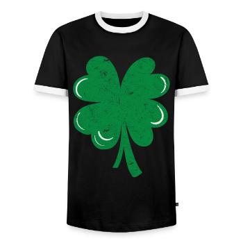 Trèfle à quatre feuilles - T-shirt contrasté Homme - noir/blanc - Devant - AI Model Female 172 light (172cm) & AI Model Male 178 light (178cm)