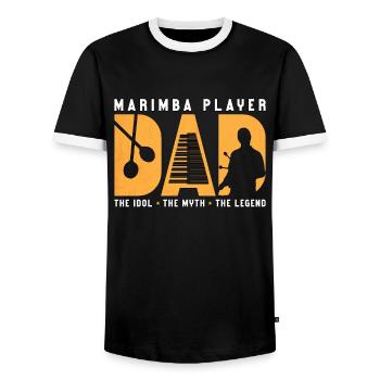 Marimba Player Dad The Idol The Myth Percussion - Männer Kontrast-T-Shirt - Schwarz/Weiß - Vorne - AI Model Female 172 light (172cm) & AI Model Male 178 light (178cm)