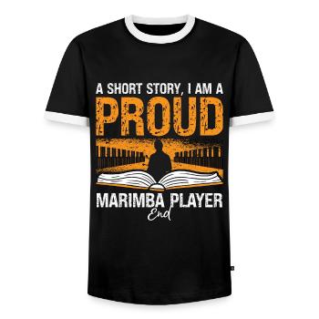 Marimba Player A Short Story I Am A Marimba Lover - Männer Kontrast-T-Shirt - Schwarz/Weiß - Vorne - AI Model Female 172 light (172cm) & AI Model Male 178 light (178cm)