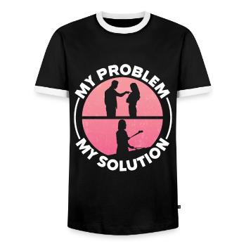 Marimba Player My Problem My Pictogram Mom Dad - Männer Kontrast-T-Shirt - Schwarz/Weiß - Vorne - AI Model Female 172 light (172cm) & AI Model Male 178 light (178cm)