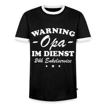 Opa im Dienst Geschenkidee - Männer Kontrast-T-Shirt - Schwarz/Weiß - Vorne - AI Model Female 172 light (172cm) & AI Model Male 178 light (178cm)