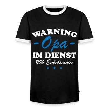 Opa im Dienst Geschenkidee - Männer Kontrast-T-Shirt - Schwarz/Weiß - Vorne - AI Model Female 172 light (172cm) & AI Model Male 178 light (178cm)