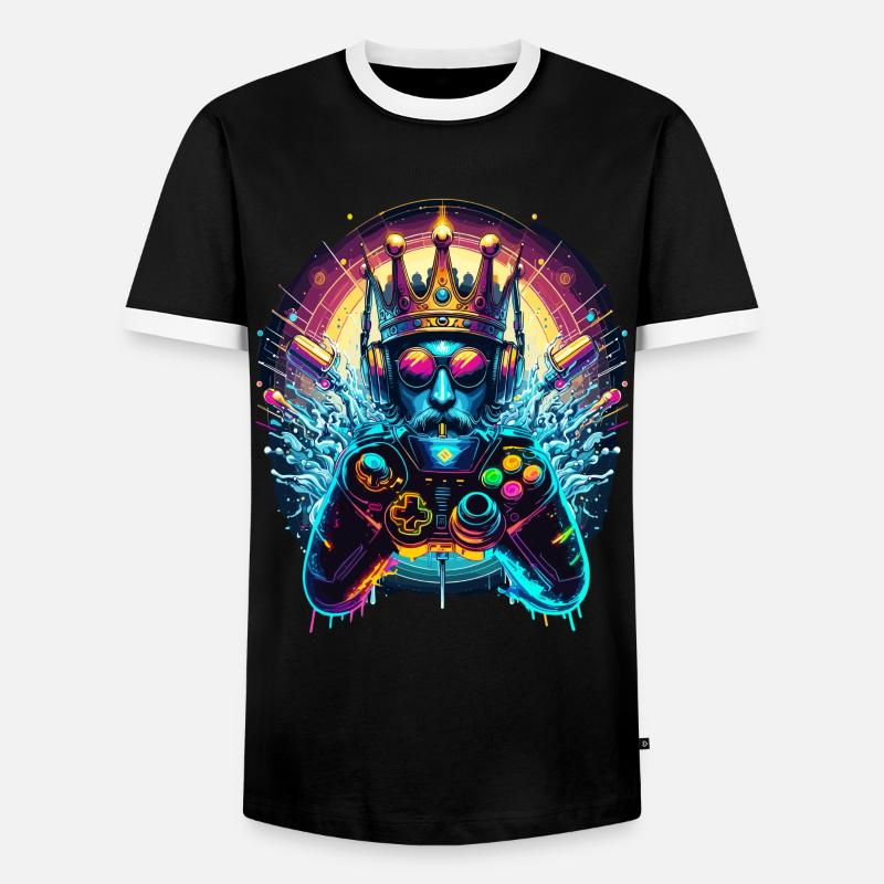 Gaming Throne – Game King - Men's Ringer Shirt - black/white