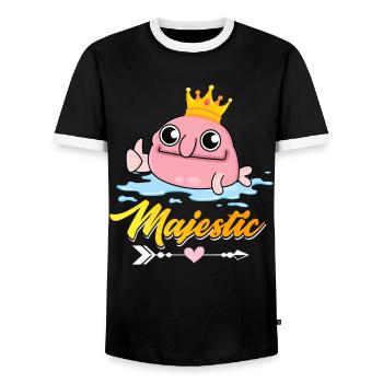 Lustiger Blobfisch König Meerestier - Männer Kontrast-T-Shirt - Schwarz/Weiß - Vorne - AI Model Female 172 light (172cm) & AI Model Male 178 light (178cm)