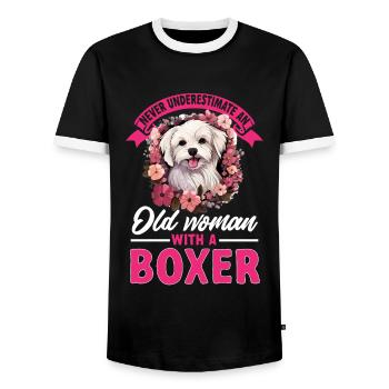 Maltese Dog Breed Pet Never Underestimate An - Männer Kontrast-T-Shirt - Schwarz/Weiß - Vorne - AI Model Female 172 light (172cm) & AI Model Male 178 light (178cm)