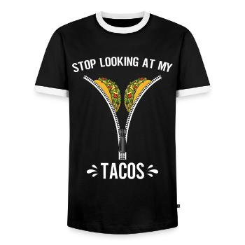 Taco drôle Fiesta mexicaine Cinco De Mayo - T-shirt contrasté Homme - noir/blanc - Devant - AI Model Female 172 light (172cm) & AI Model Male 178 light (178cm)