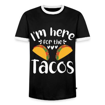 Taco drôle Fiesta mexicaine Cinco De Mayo - T-shirt contrasté Homme - noir/blanc - Devant - AI Model Female 172 light (172cm) & AI Model Male 178 light (178cm)