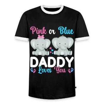 Papa rose ou bleu t'aime le sexe - T-shirt contrasté Homme - noir/blanc - Devant - AI Model Female 172 light (172cm) & AI Model Male 178 light (178cm)