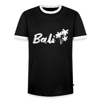 Bali - Männer Kontrast-T-Shirt - Schwarz/Weiß - Vorne - AI Model Female 172 light (172cm) & AI Model Male 178 light (178cm)