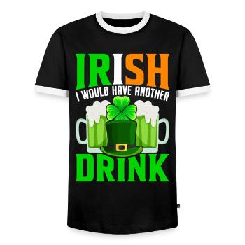Fête de la Saint-Patrick amusante - T-shirt contrasté Homme - noir/blanc - Devant - AI Model Female 172 light (172cm) & AI Model Male 178 light (178cm)