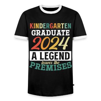 Stolzer Kindergartenabgänger 2024 - Männer Kontrast-T-Shirt - Schwarz/Weiß - Vorne - AI Model Female 172 light (172cm) & AI Model Male 178 light (178cm)
