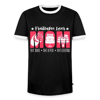 Gâteaux aux fruits Amant Maman L’Idole Le Mythe Gâteau aux Fruits - T-shirt contrasté Homme - noir/blanc - Devant - AI Model Female 172 light (172cm) & AI Model Male 178 light (178cm)