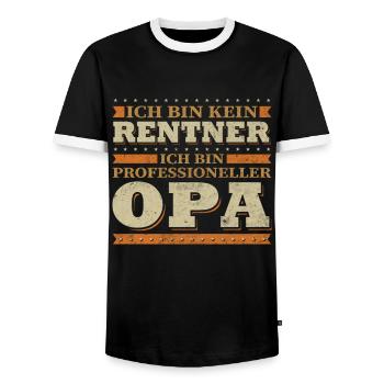 Ich Bin Kein Rentner Ich Bin Professioneller Opa - Männer Kontrast-T-Shirt - Schwarz/Weiß - Vorne - AI Model Female 172 light (172cm) & AI Model Male 178 light (178cm)