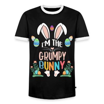 Je suis le lapin - T-shirt contrasté Homme - noir/blanc - Devant - AI Model Female 172 light (172cm) & AI Model Male 178 light (178cm)