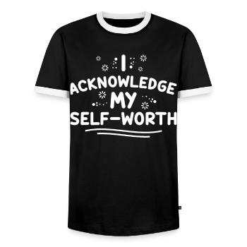 Positive Affirmations Inspirational Quote for - Men's Ringer Shirt - black/white - Front - AI Model Female 172 light (172cm) & AI Model Male 178 light (178cm)