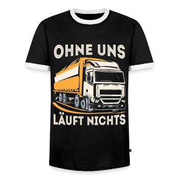 Ohne uns läuft nichts LKW Fahrer Trucker Demo - Männer Kontrast-T-Shirt - Schwarz/Weiß - Vorne - AI Model Female 172 light (172cm) & AI Model Male 178 light (178cm)