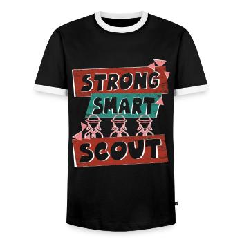 Starke, kluge Pfadfinder-Scoutmaster-Vibes - Männer Kontrast-T-Shirt - Schwarz/Weiß - Vorne - AI Model Female 172 light (172cm) & AI Model Male 178 light (178cm)